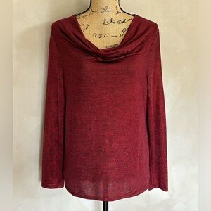 Chico’s shimmery cowl neck long sleeve tee